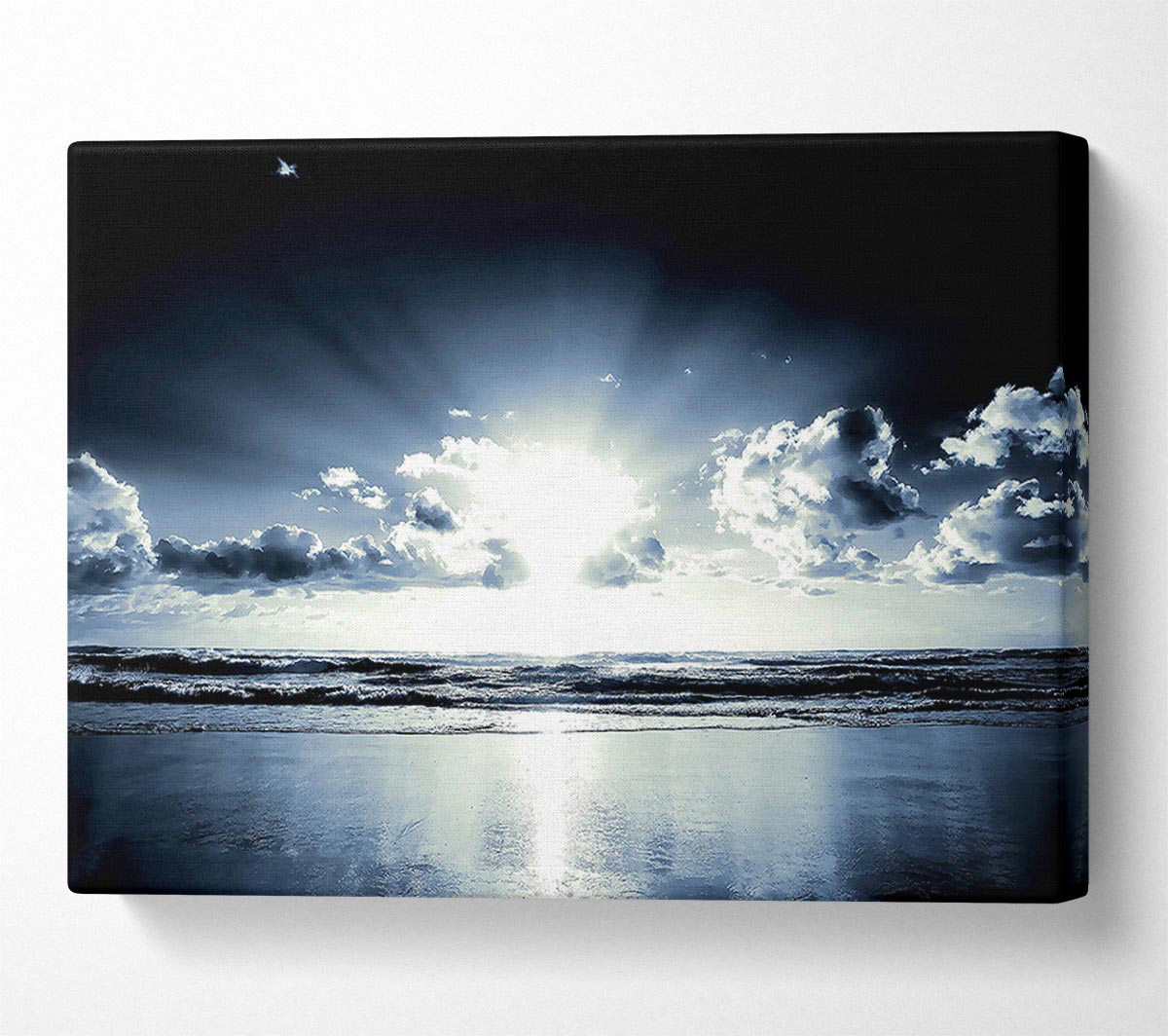 Blue Sunshine On The Beach Canvas Wall Art