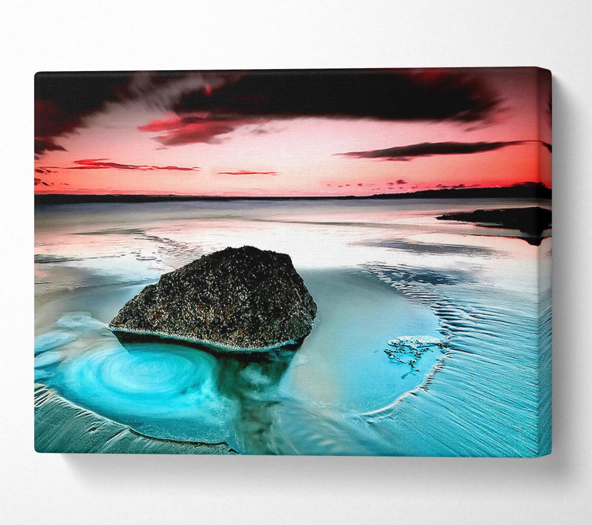 Swell Around The Rocky Ocean Canvas Wall Art