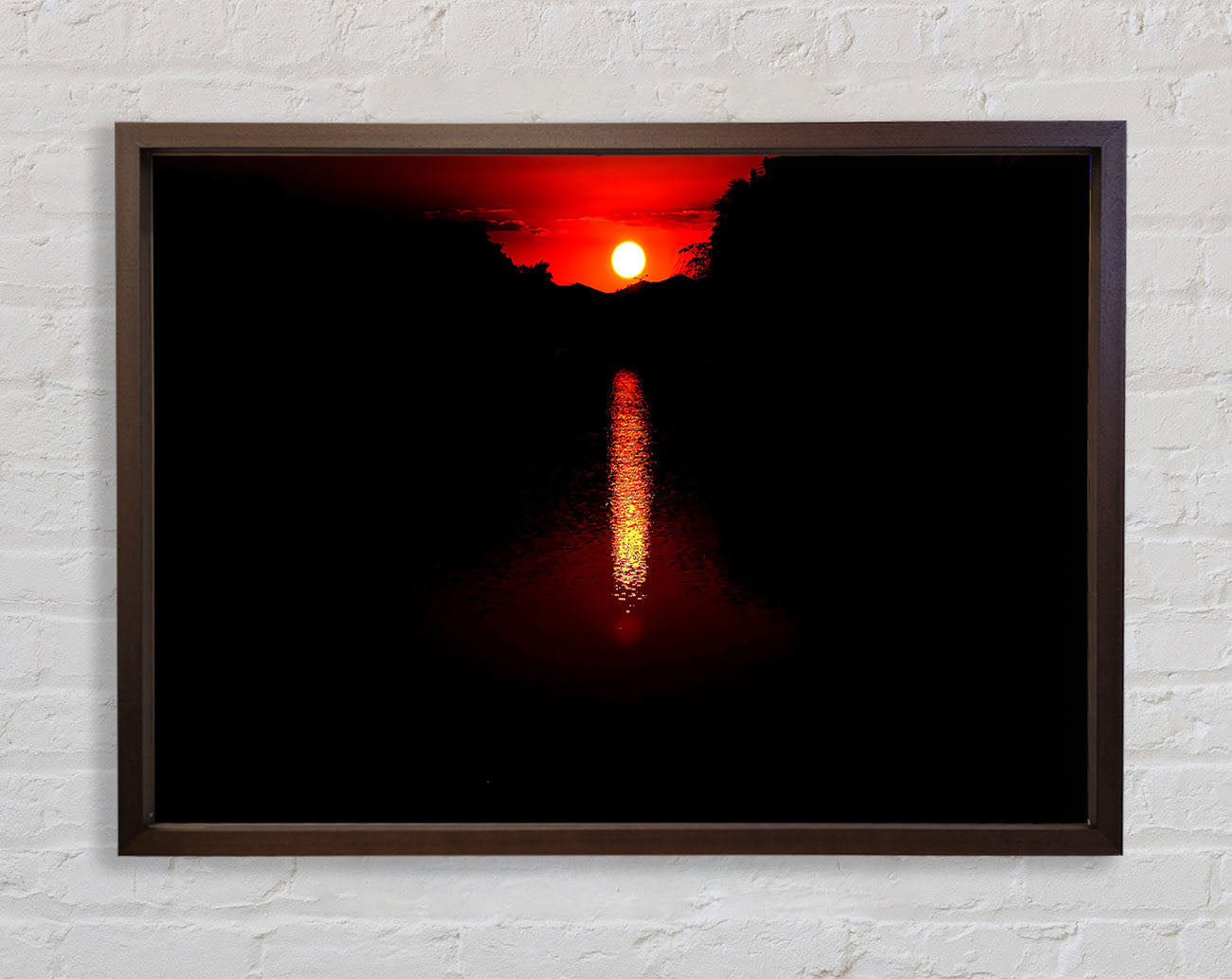 As The Stunning Red Sun Goes Down Framed Wall Art