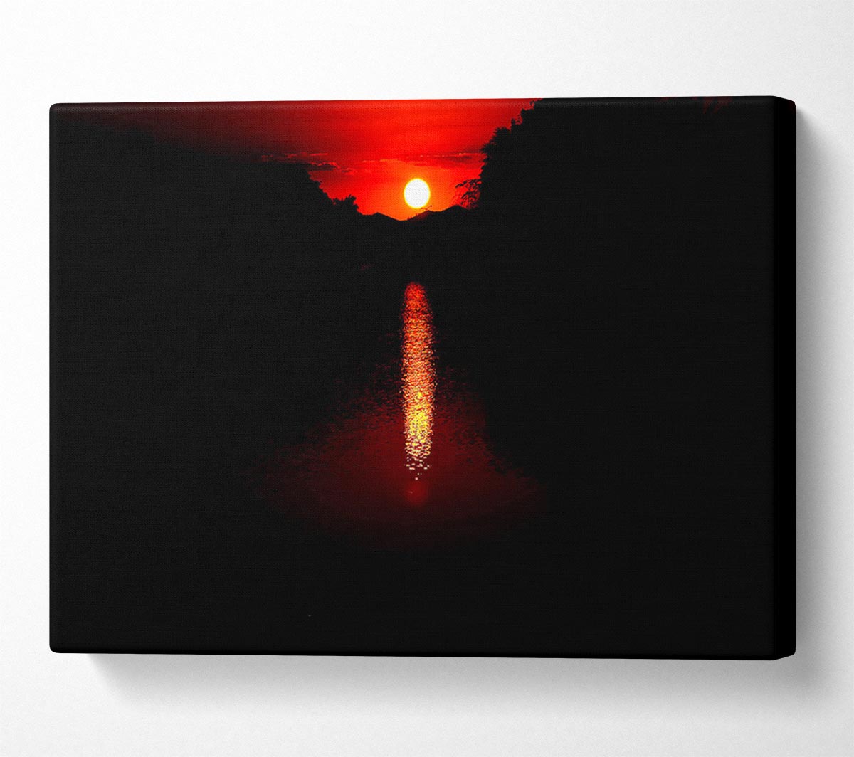 As The Stunning Red Sun Goes Down Canvas Wall Art