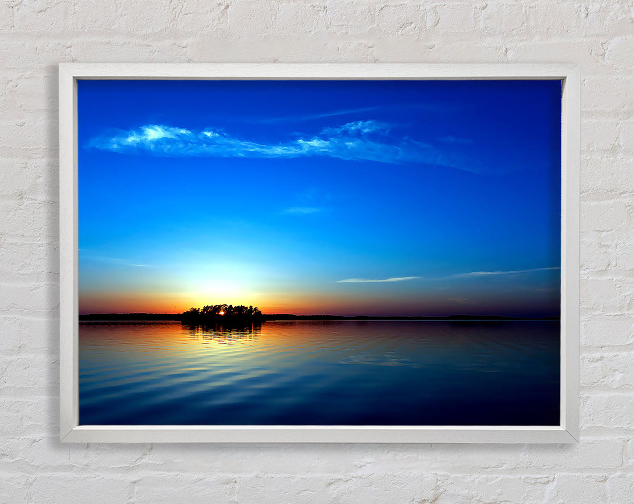 Blue Sunset Framed Wall Art