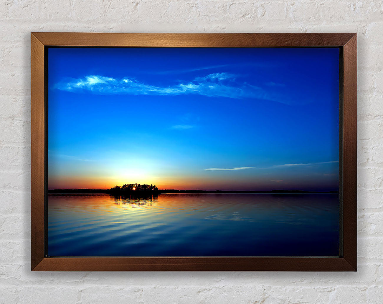 Blue Sunset Framed Wall Art