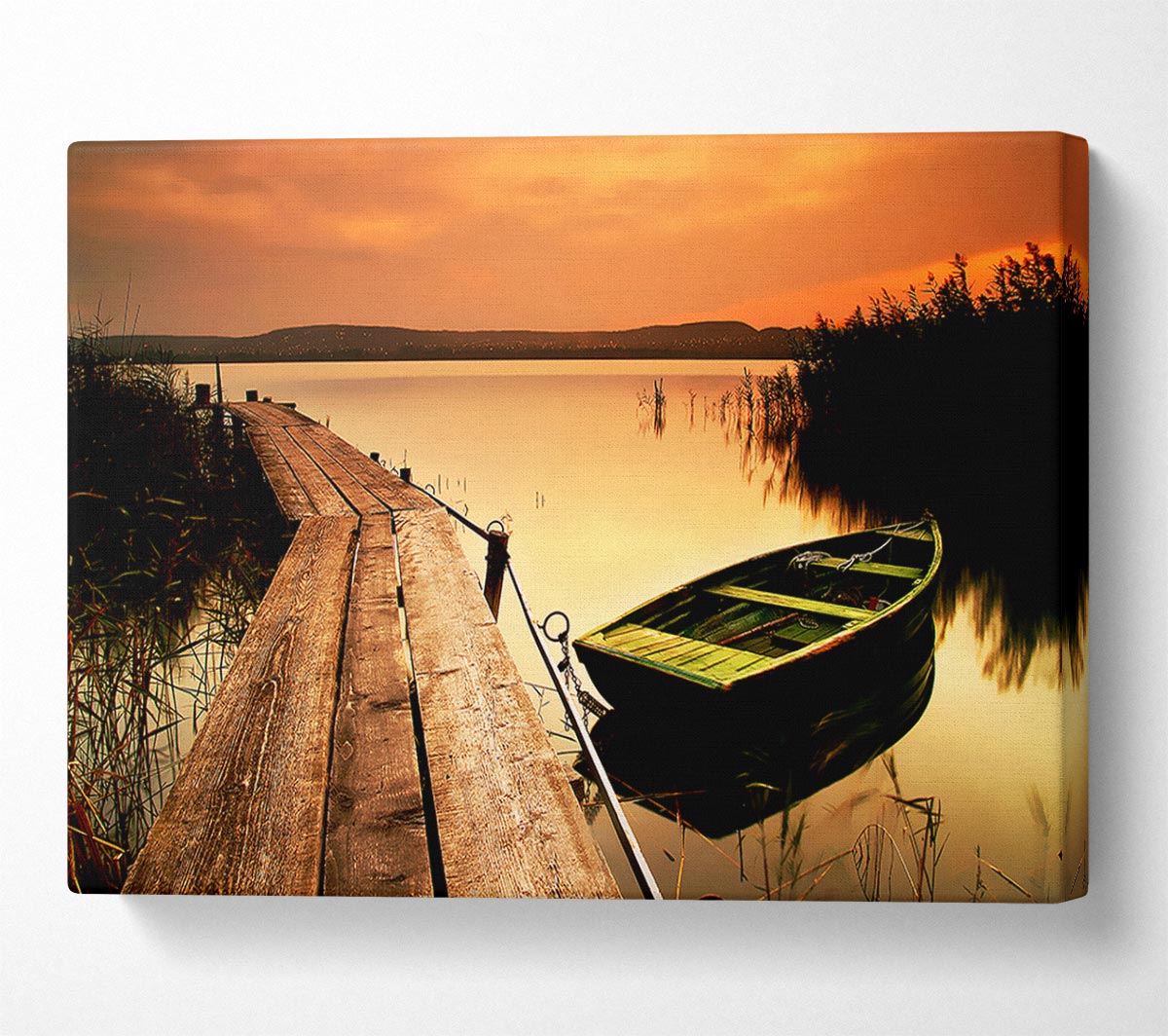 Tranqil Lake Mooring Canvas Wall Art