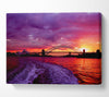 Speed Boat Trails Over The Red Ocean Canvas Wall Art