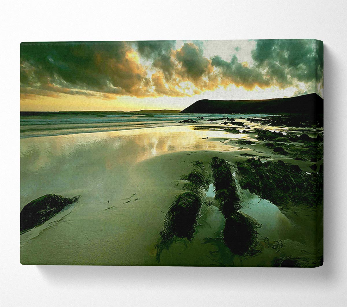 Green Ocean Reflections Canvas Wall Art