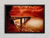 Bridge Over The Ocean Orange Framed Wall Art