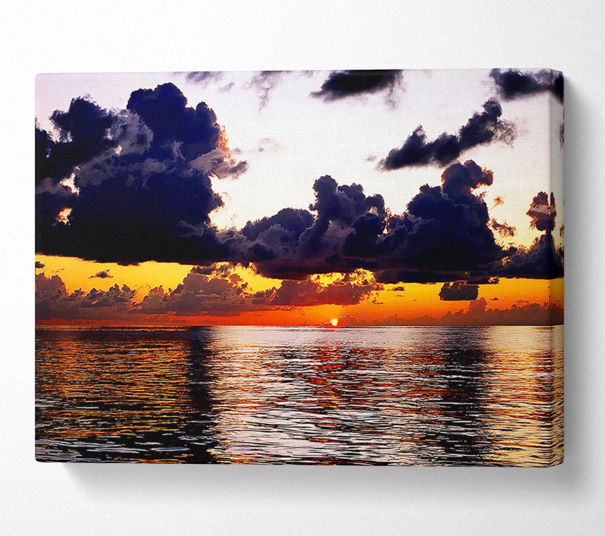 Golden Yellow Ocean Canvas Wall Art