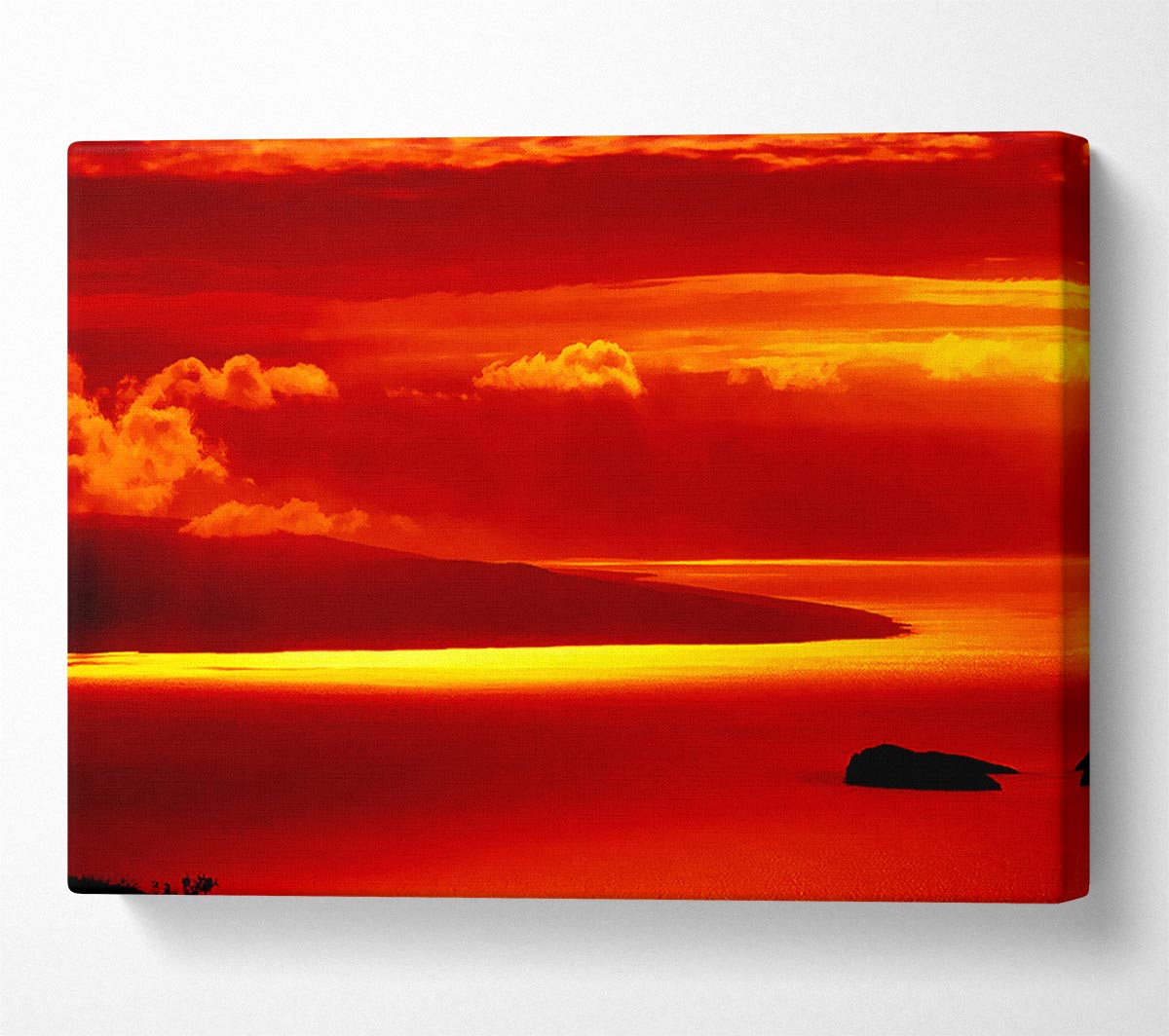 Orange Ocean Glow Canvas Wall Art