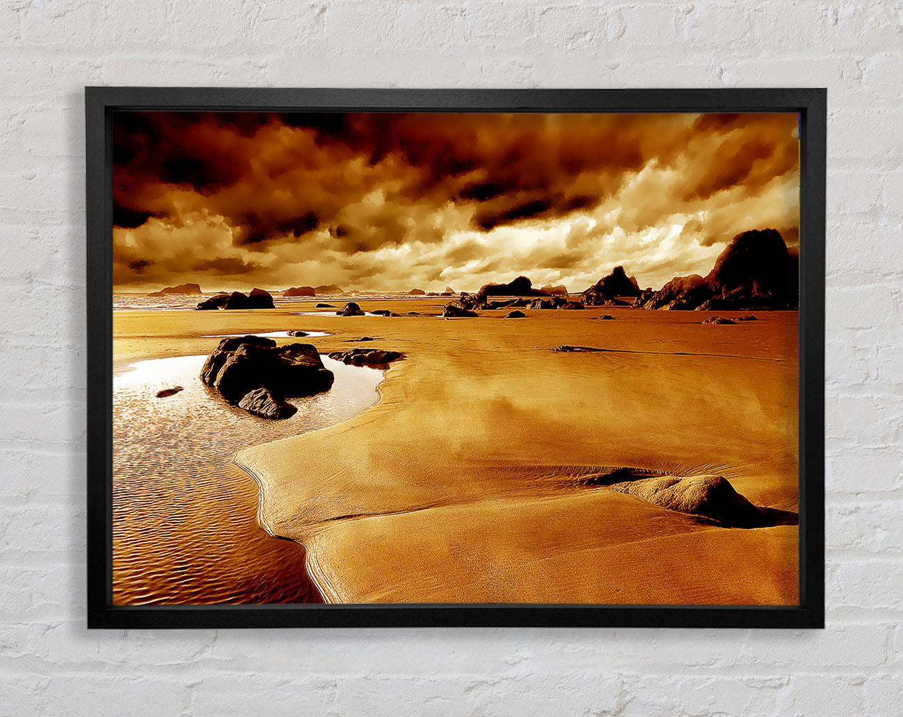 Caramel Ocean Skies Framed Wall Art