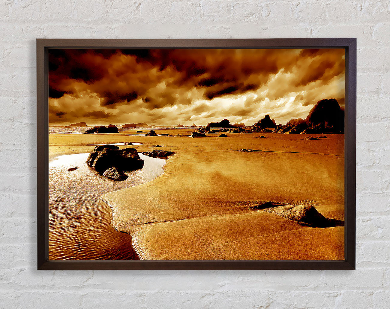 Caramel Ocean Skies Framed Wall Art