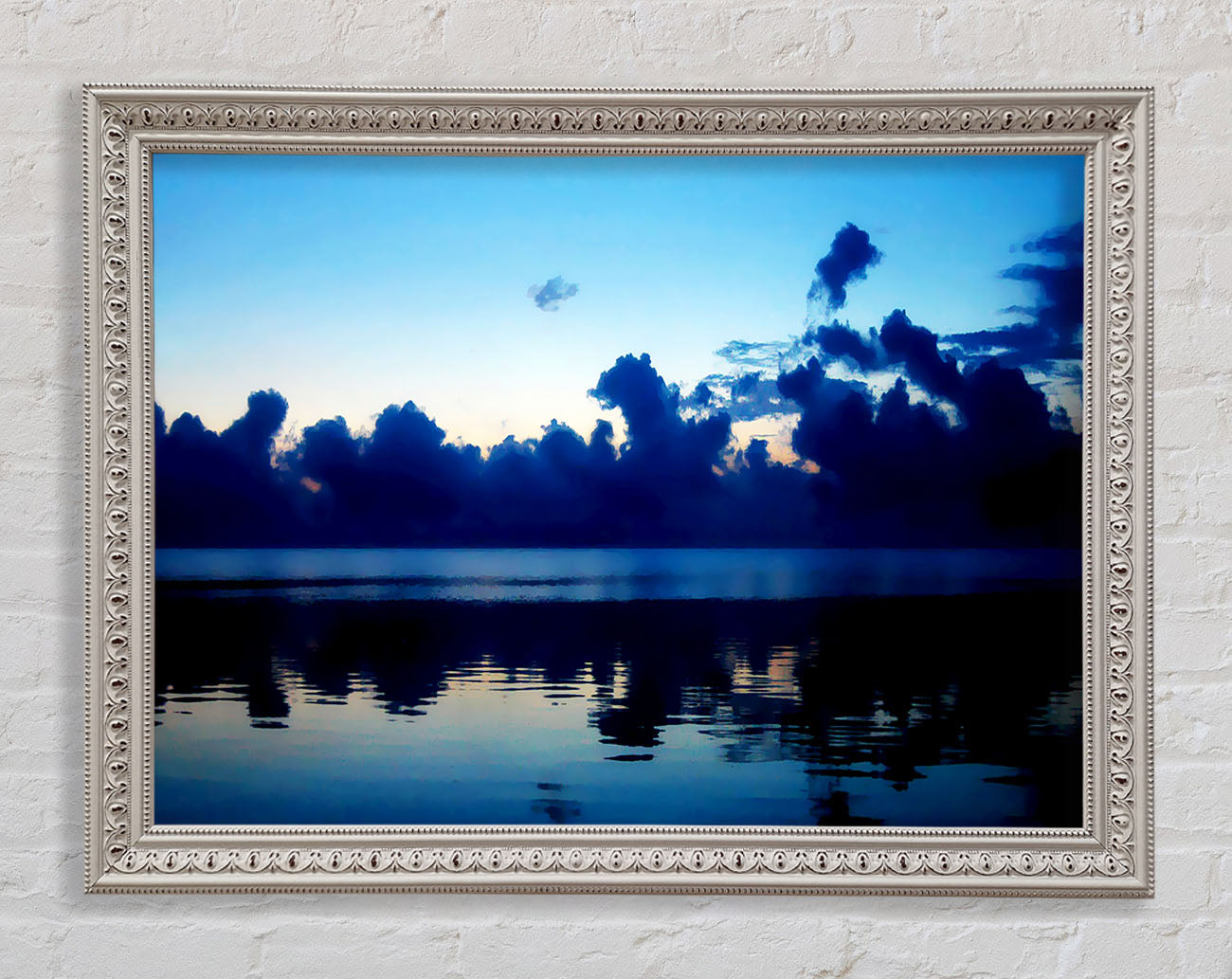 Blue Ocean Skies At Daybreak Framed Wall Art