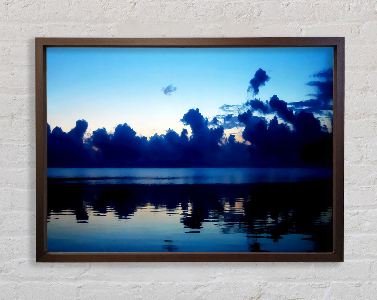 Blue Ocean Skies At Daybreak Framed Wall Art