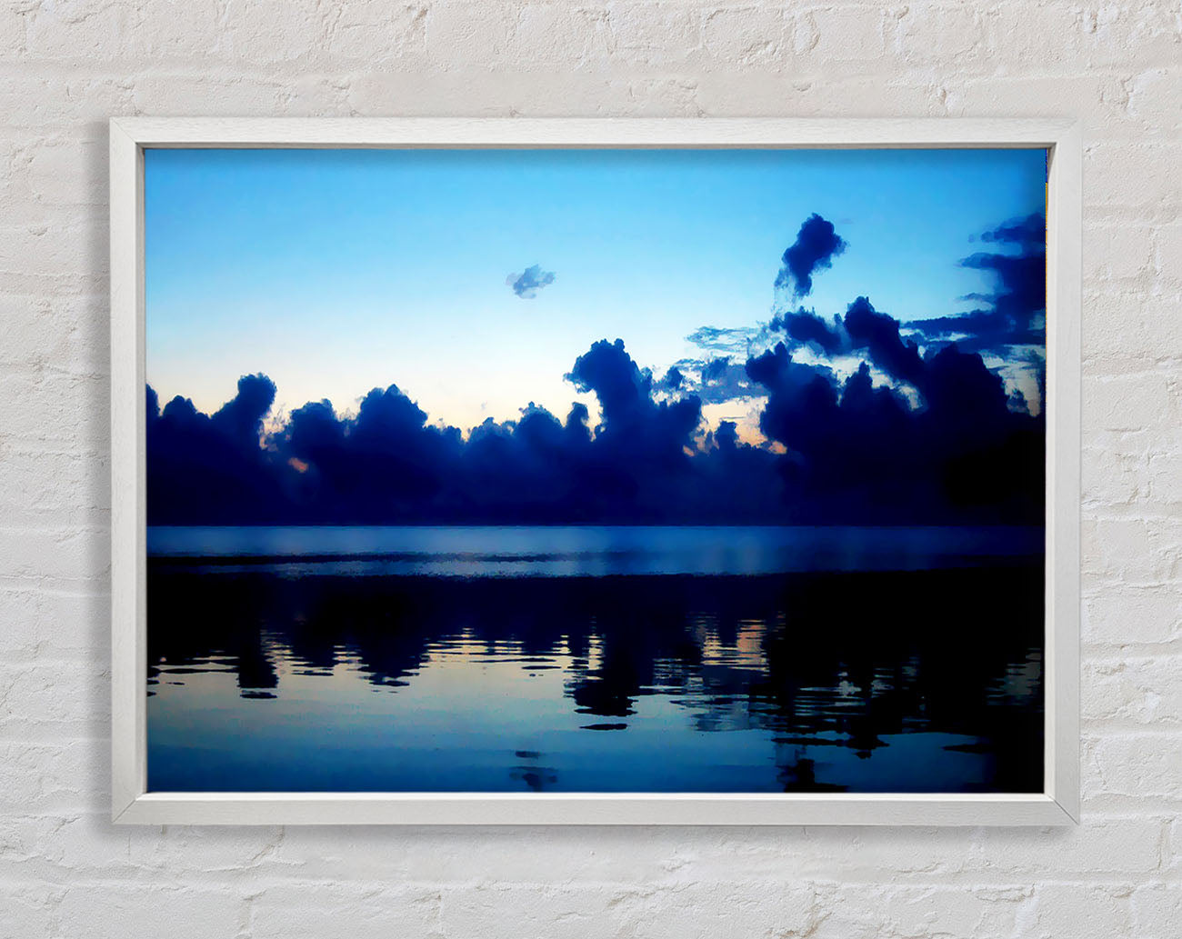 Blue Ocean Skies At Daybreak Framed Wall Art