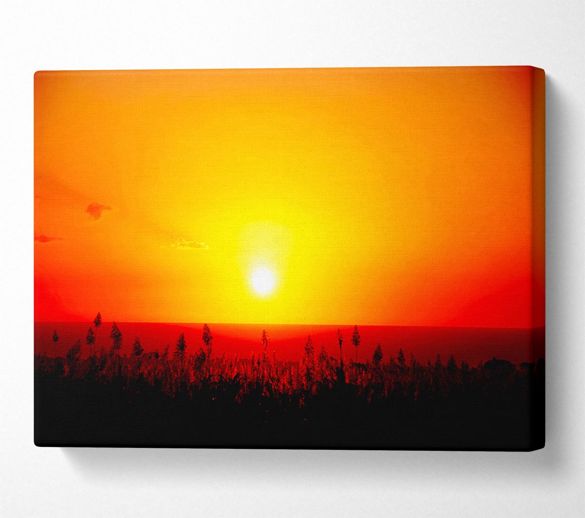 Red Ocean Flowers Canvas Wall Art