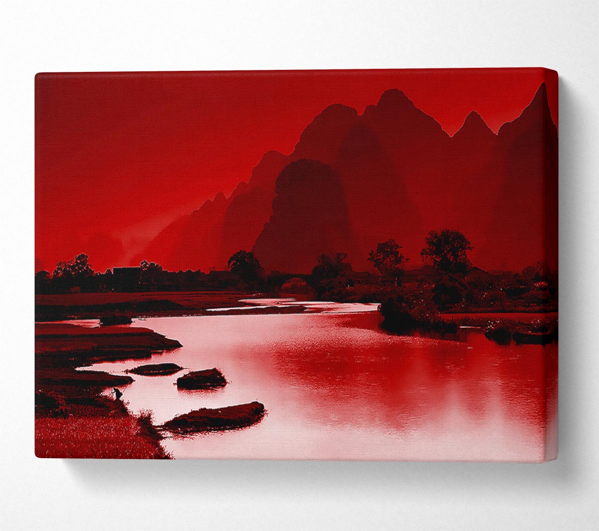 Red Paradise Island Canvas Wall Art