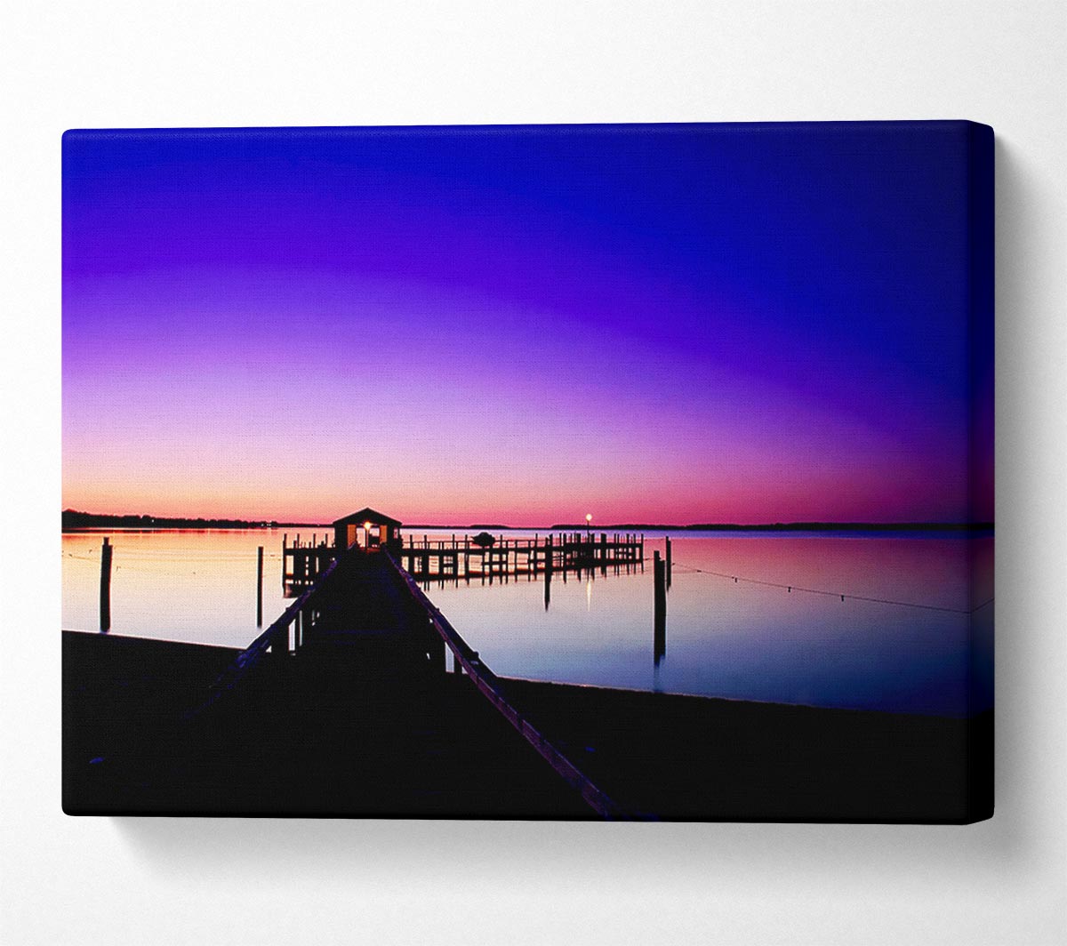 Purple Pier Ocean Canvas Wall Art
