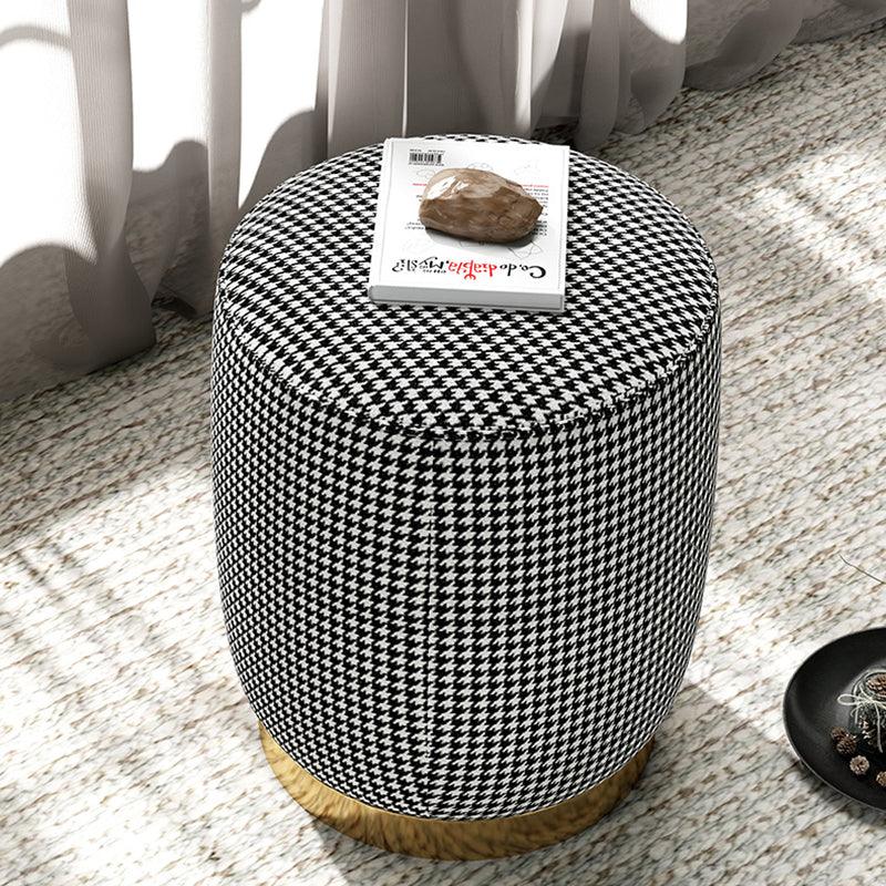 N89 Round Stool, Leather/ Velvet