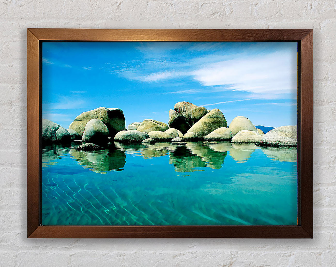 Aqua Rock Pool Framed Wall Art