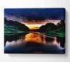 Fire Sunrise Lake Canvas Wall Art
