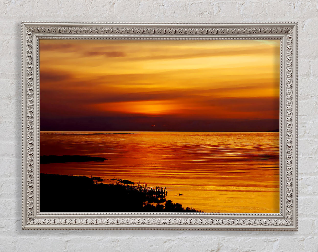 Calming Lake Sunset Framed Wall Art