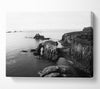 Ocean Rocks B n W Canvas Wall Art