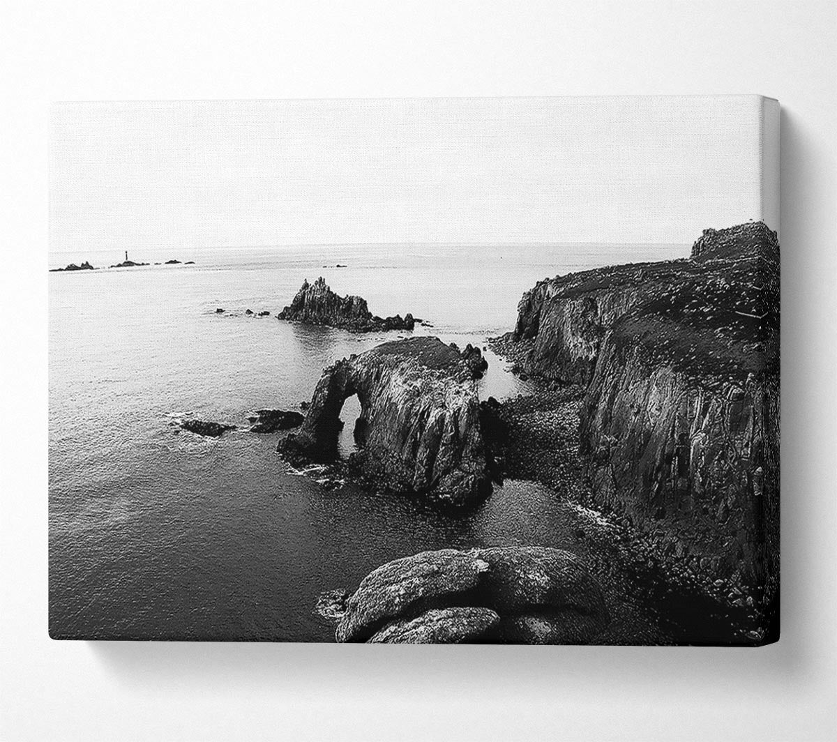 Ocean Rocks B n W Canvas Wall Art