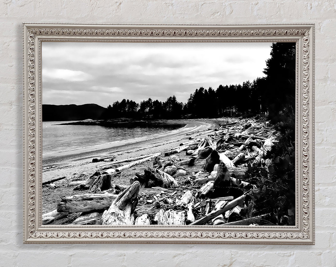 Black And White Driftwood Ocean Framed Wall Art