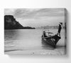 Desert Island Sailboat B n W Canvas Wall Art
