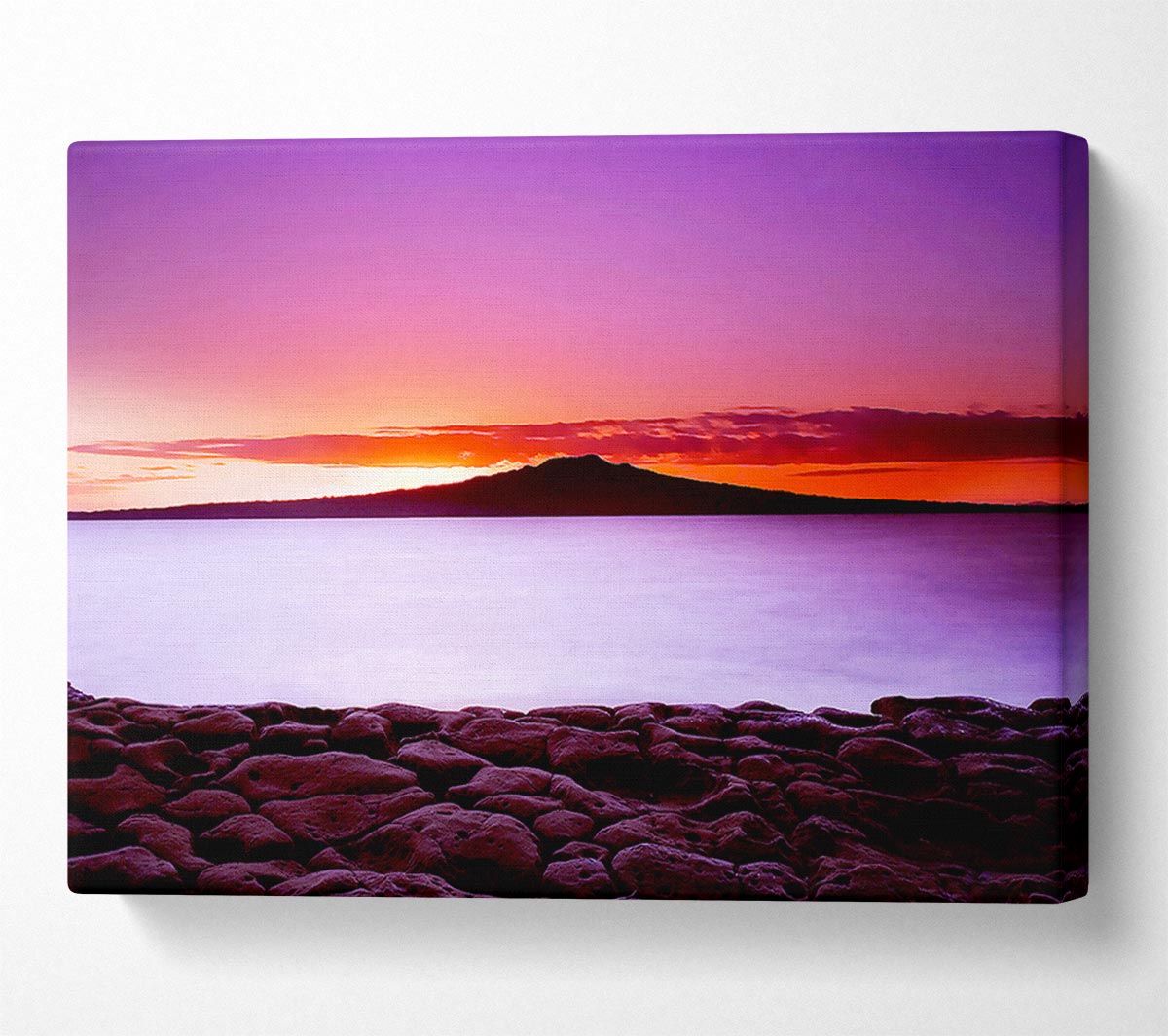 First Light Over The Ocean Rocks Canvas Wall Art