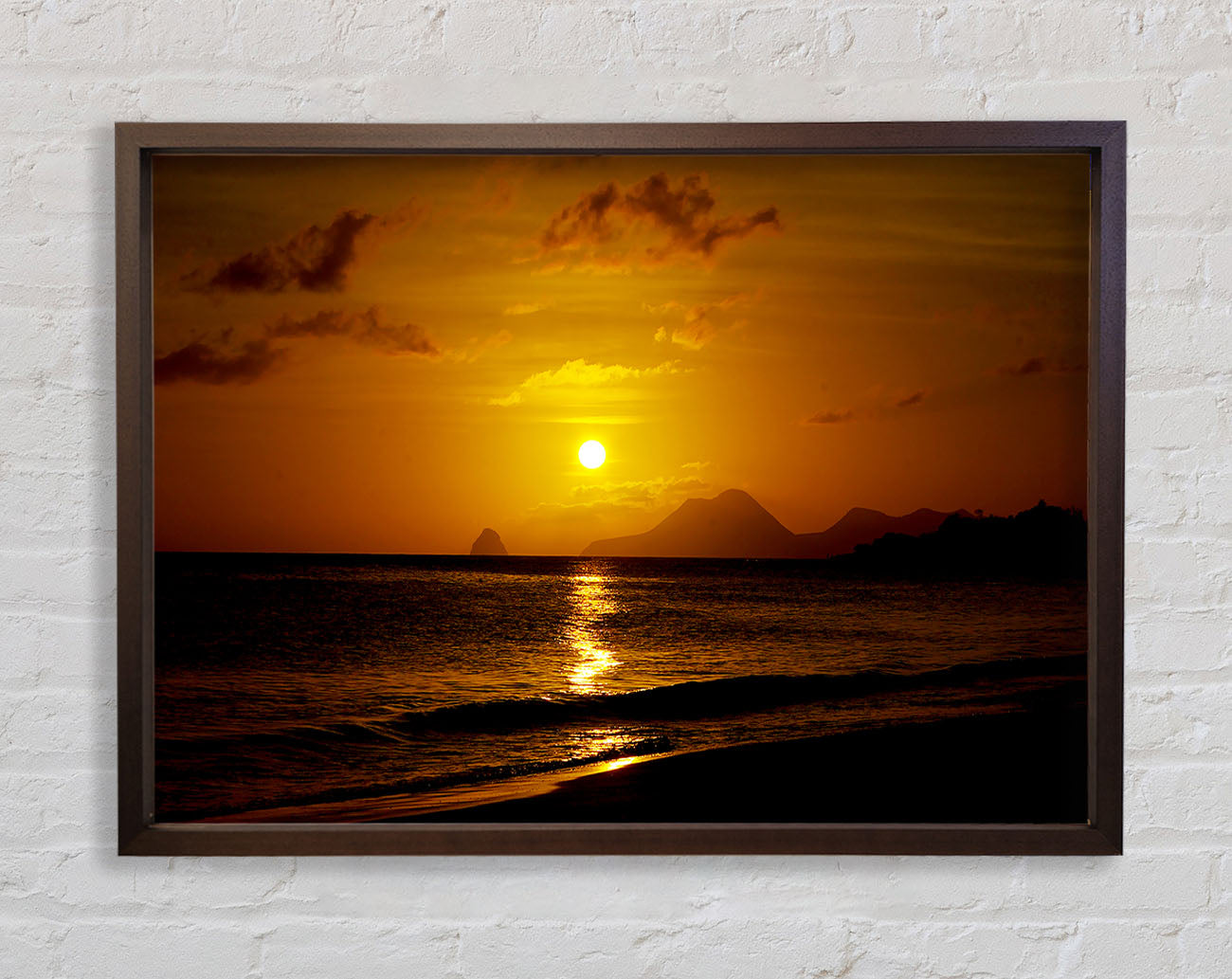 Caramel Ocean Sunset Framed Wall Art