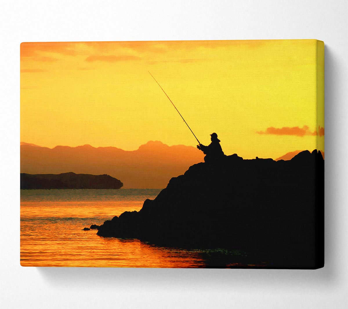 Fishing In The Golden Ocean Canvas Wall Art