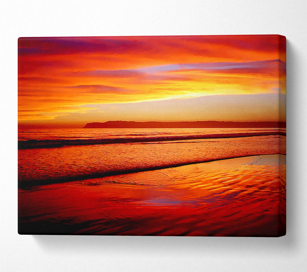 Orange Ocean Sands Canvas Wall Art