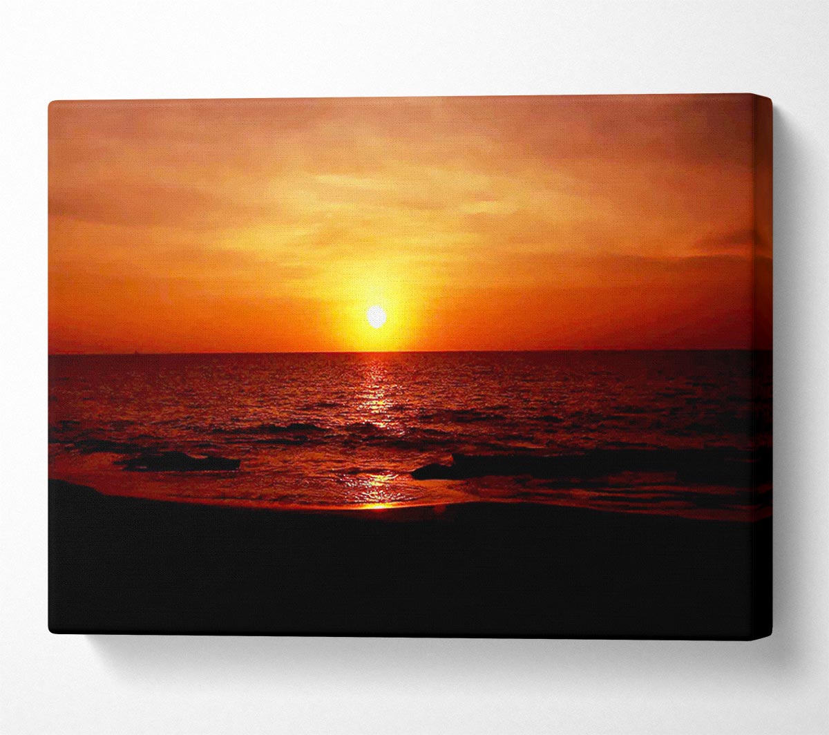 Sunset Ocean Waves Canvas Wall Art