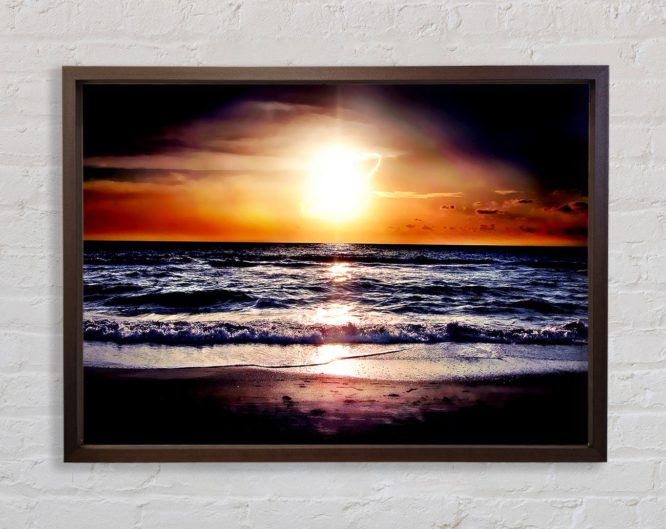 Blazing Sun Star Ocean Framed Wall Art