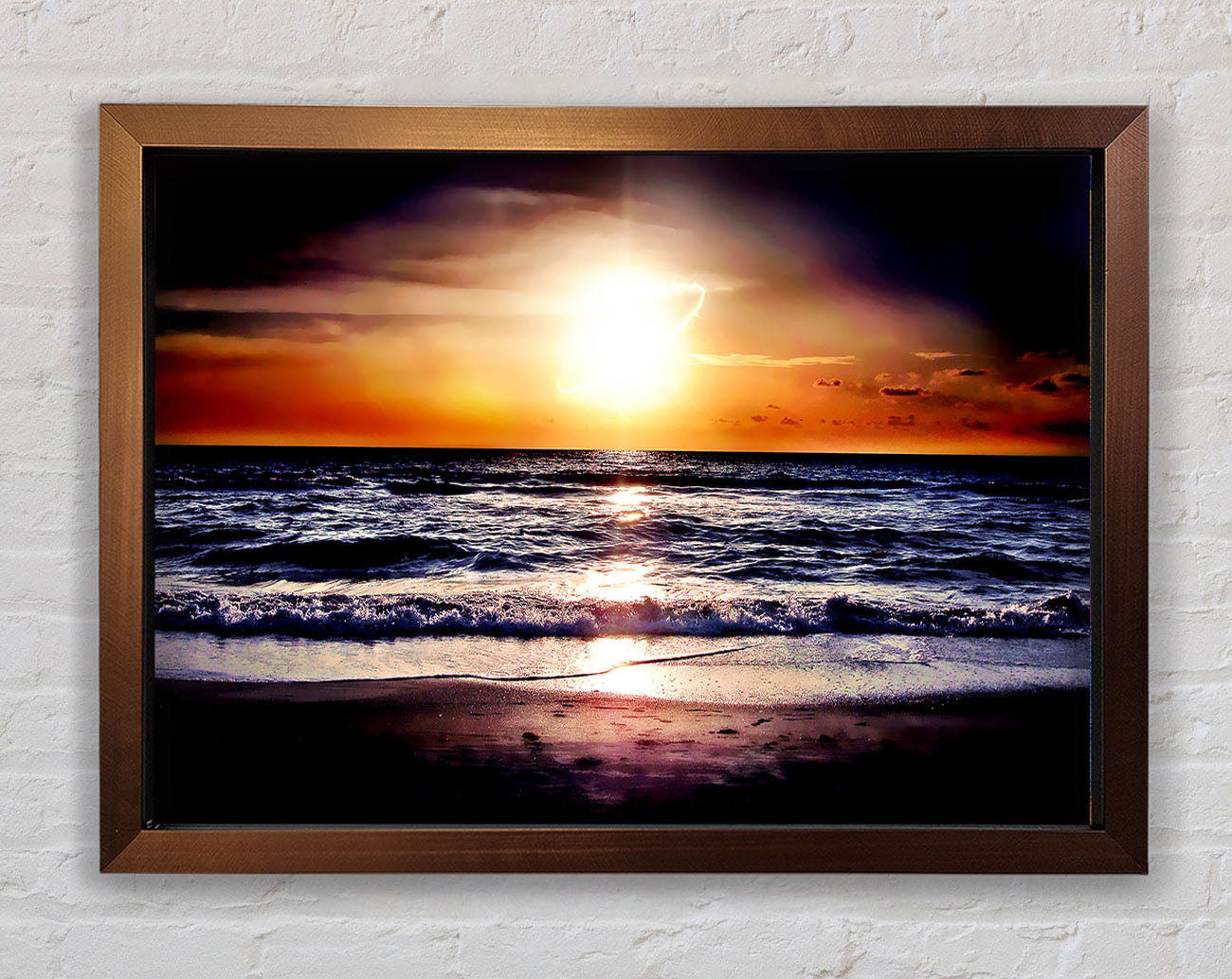 Blazing Sun Star Ocean Framed Wall Art