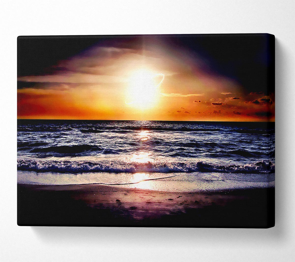 Blazing Sun Star Ocean Canvas Wall Art