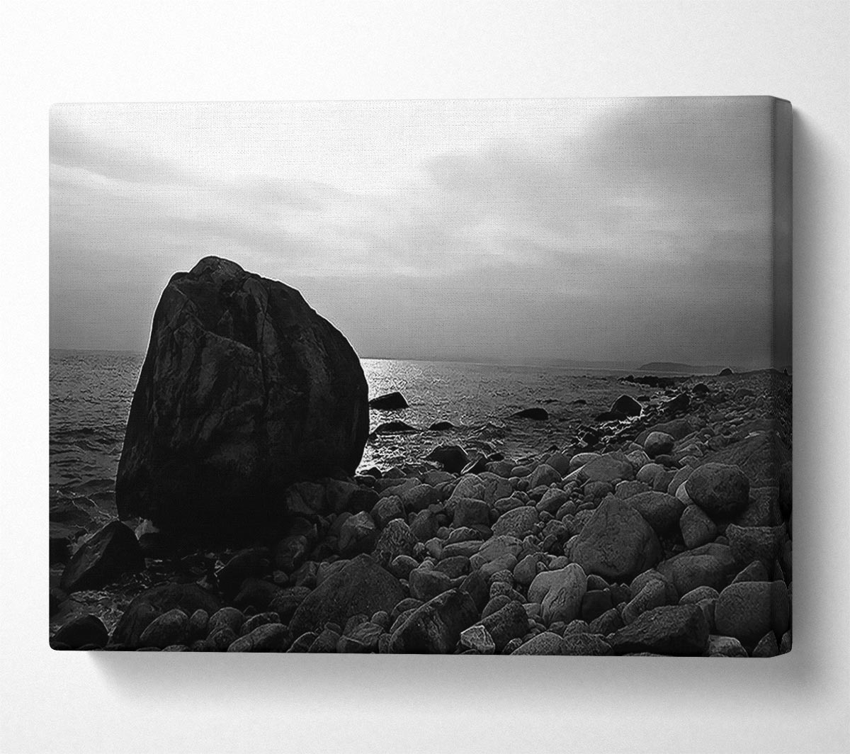 The Rock That Blocks The Sun B n W Canvas Wall Art