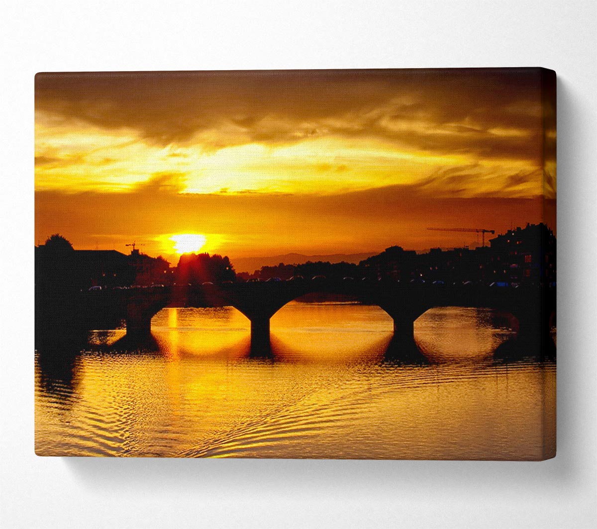 Sunset Over Florence River Canvas Wall Art