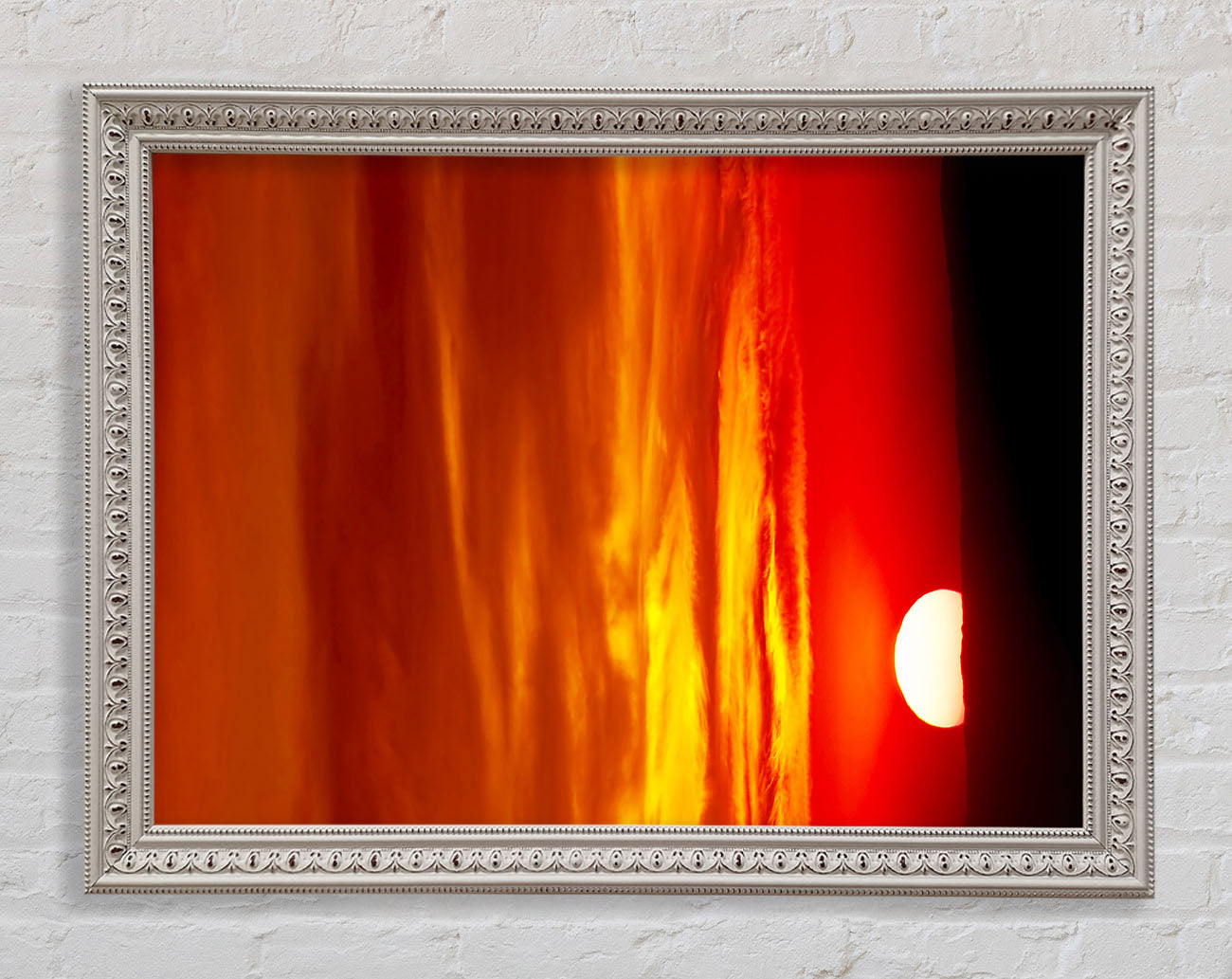 As The Sun Falls In The Stunning Golden Sky Framed Wall Art