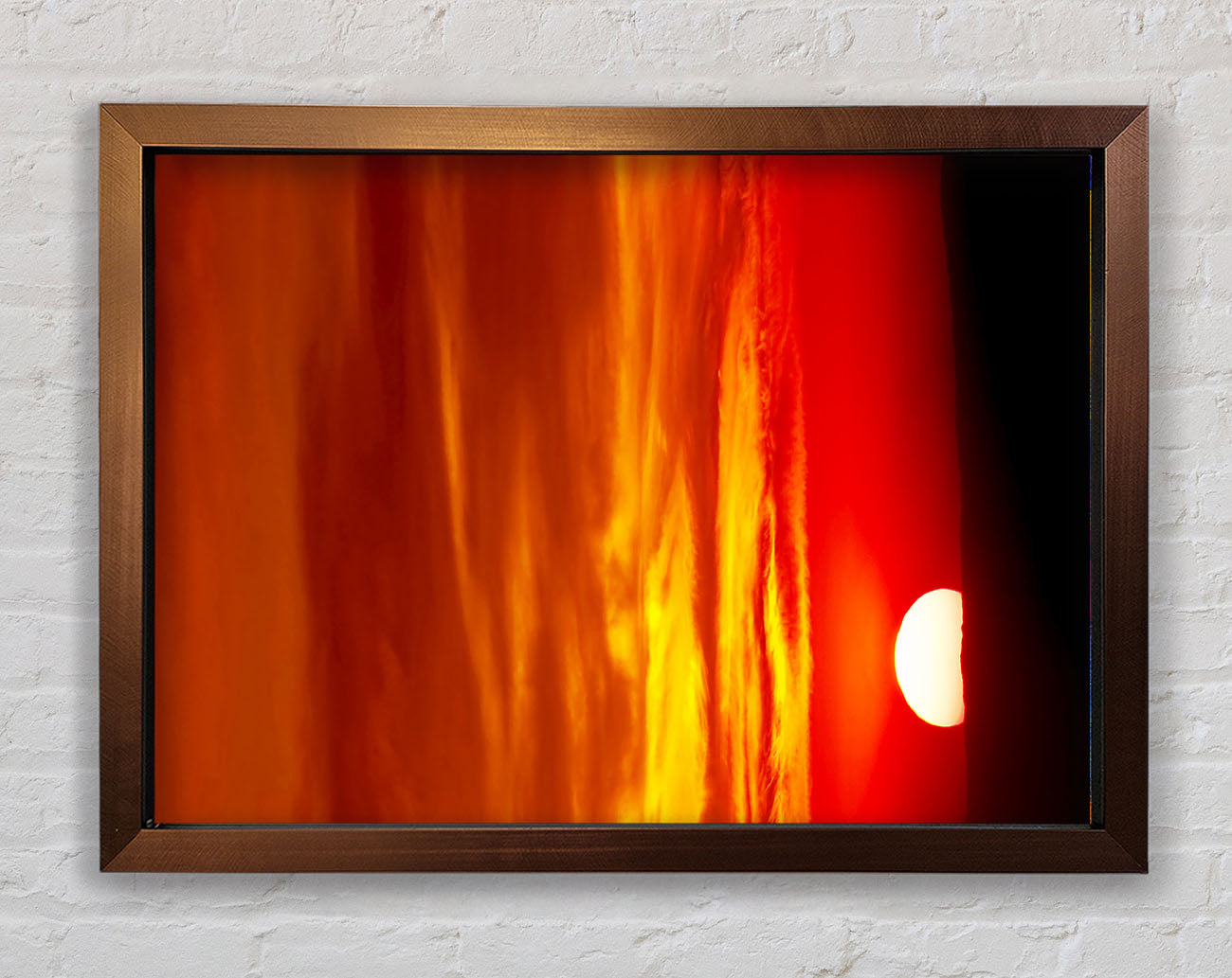 As The Sun Falls In The Stunning Golden Sky Framed Wall Art