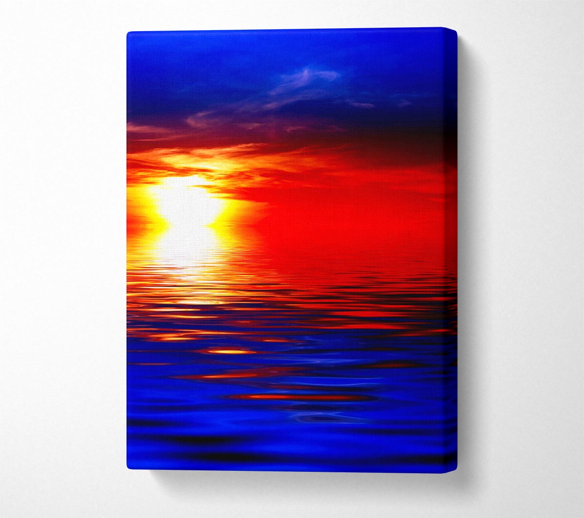 Electric Blue Ocean Sunset Canvas Wall Art