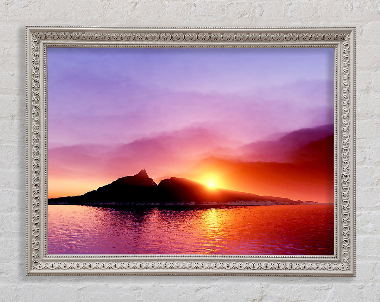 As The Sun Peeps Over The Mountain Ocean Framed Wall Art