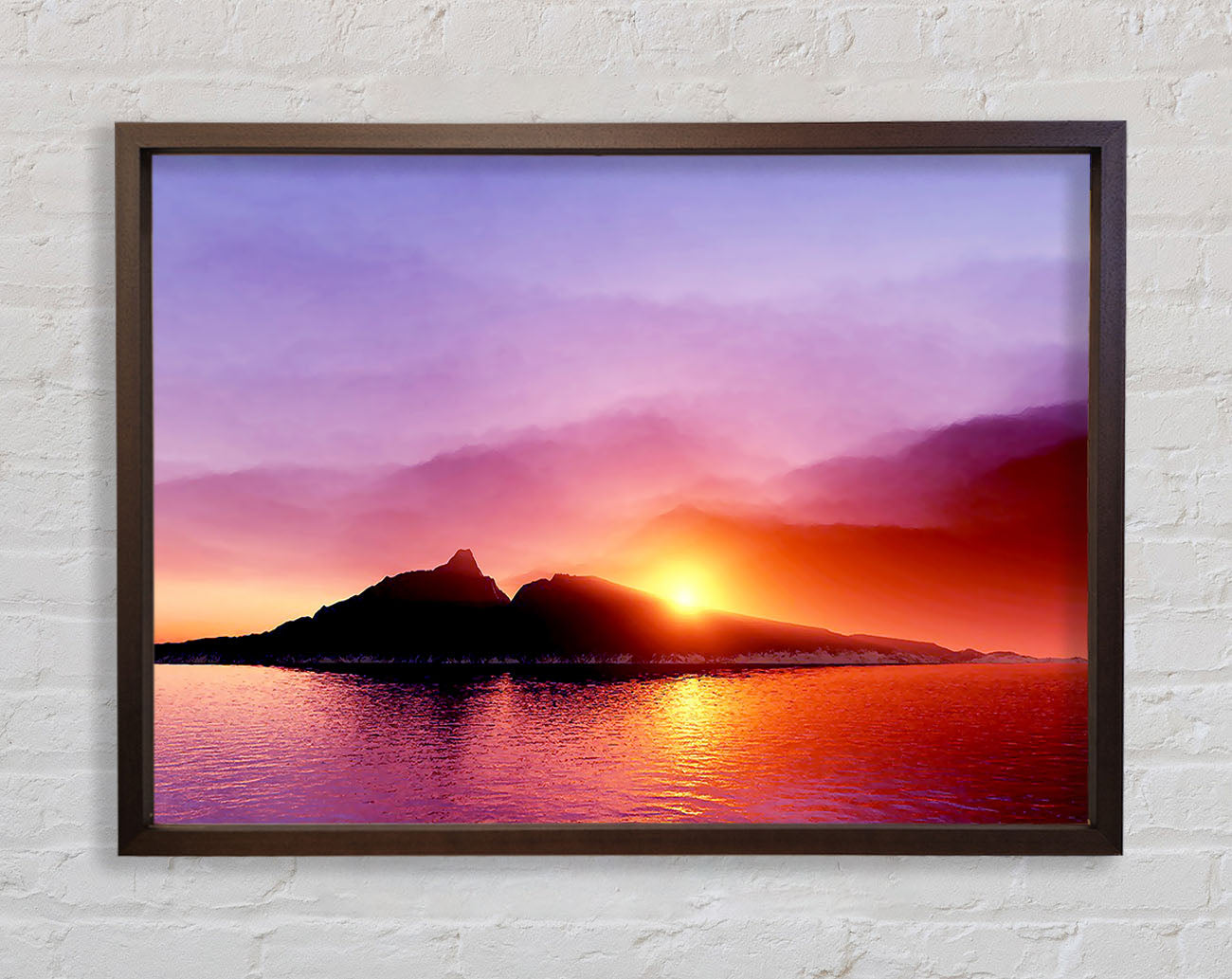 As The Sun Peeps Over The Mountain Ocean Framed Wall Art