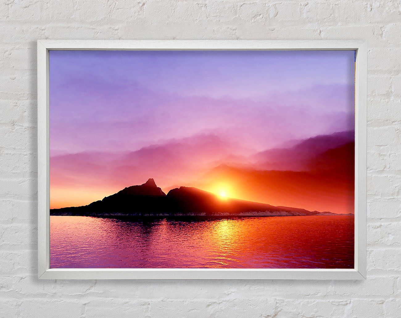 As The Sun Peeps Over The Mountain Ocean Framed Wall Art