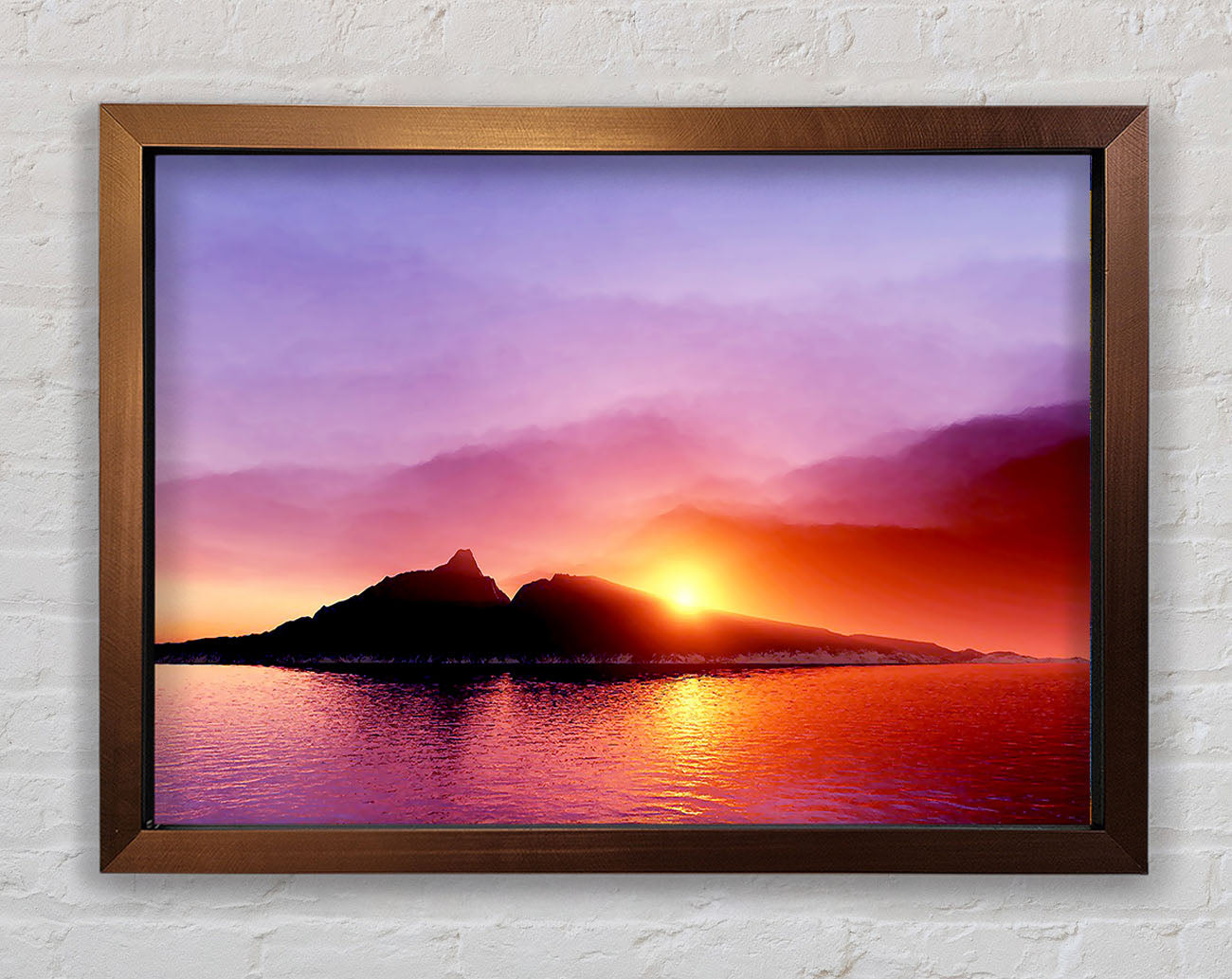 As The Sun Peeps Over The Mountain Ocean Framed Wall Art