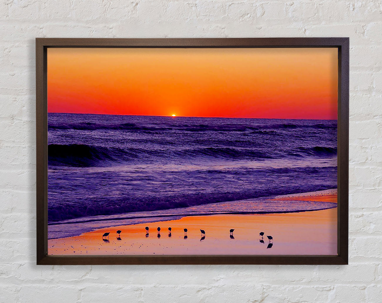 As The Sun Sets Over The Ocean Framed Wall Art