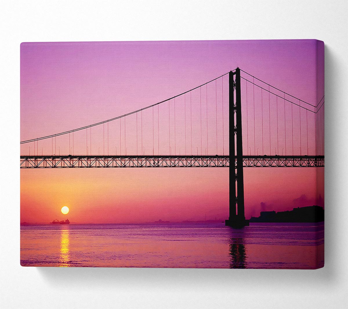 Sunset Bridge Canvas Wall Art