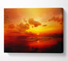 Distant Sunset Ocean Canvas Wall Art