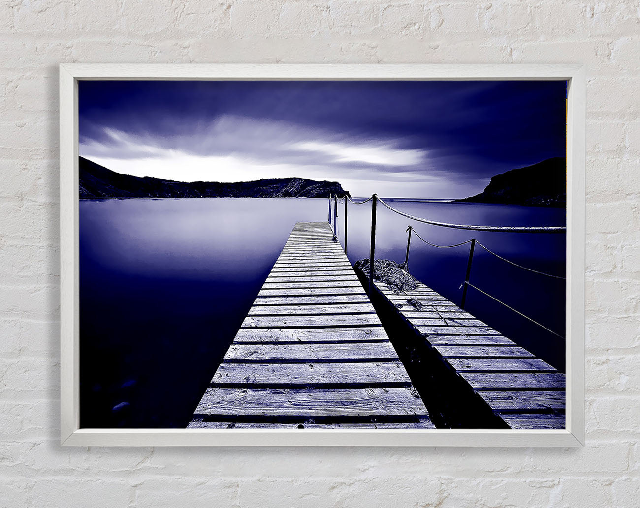 Abstract Pier Purple Framed Wall Art