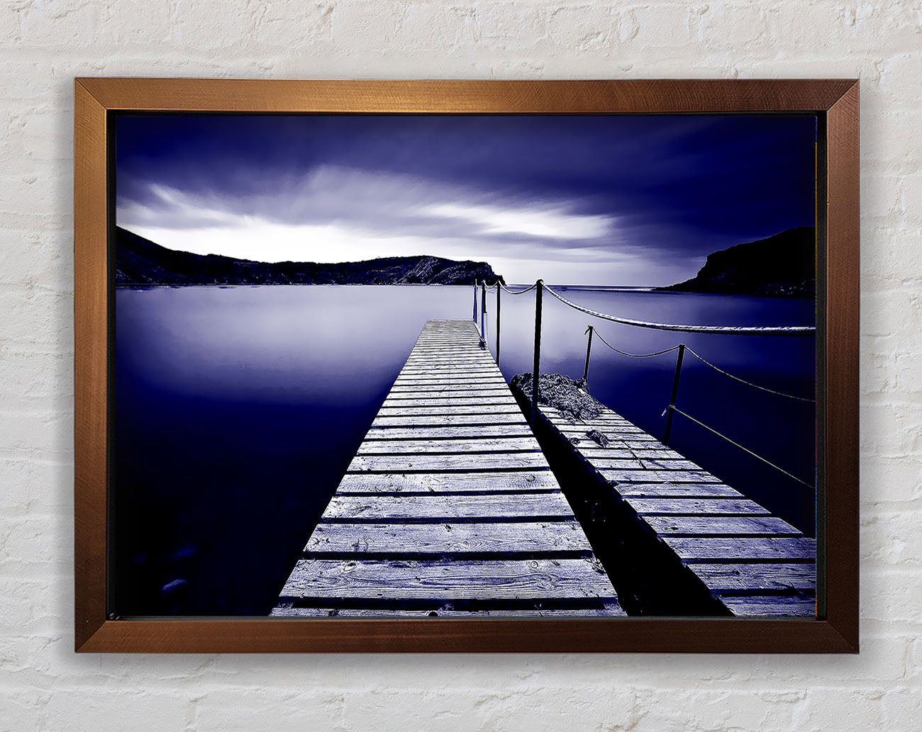 Abstract Pier Purple Framed Wall Art